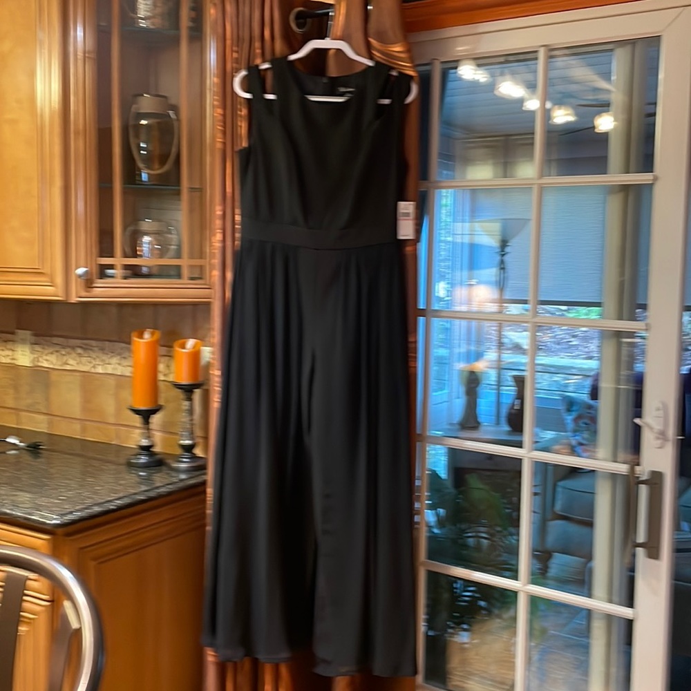 SPNY Black Jumpsuit with Sheer Skirt